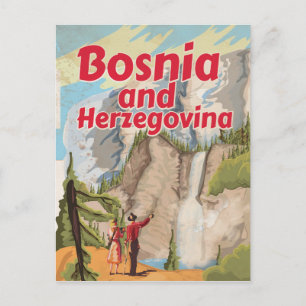 Postal Póster de viaje vintage de Bosnia y Herzegovina
