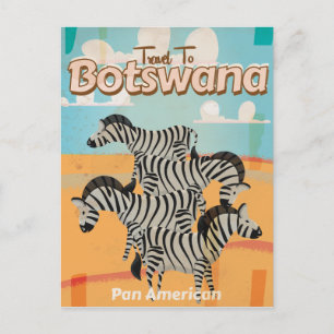 Postal Póster de viaje vintage de Botsuana