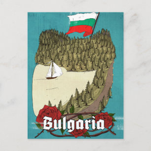 Postal Póster de viaje vintage de Bulgaria