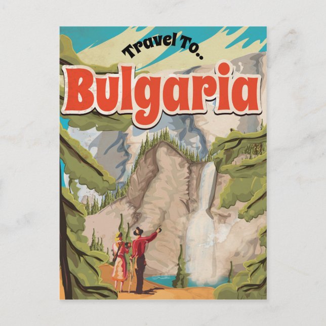 Postal Póster de viaje vintage de Bulgaria (Anverso)