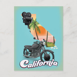 Postal Póster de viaje vintage de California