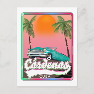 Postal Póster de viaje vintage de Cárdenas Cuba