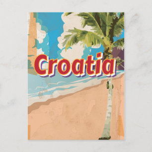 Postal Póster de viaje vintage de Croacia