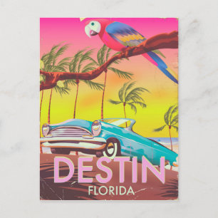 Postal Póster de viaje vintage de Destin Florida EE. UU.