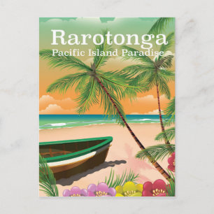 Postal Póster de viaje vintage de la isla del pacífico de
