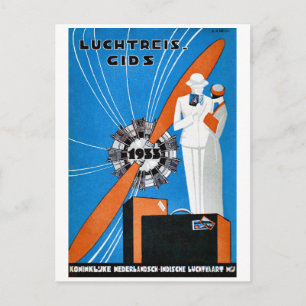 Postal Póster de viaje vintage de las Indias Holandesas d
