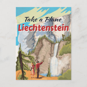 Postal Póster de viaje vintage de Liechtenstein