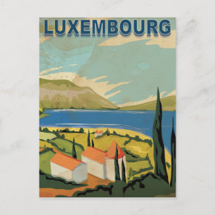 Postal Póster de viaje vintage de Luxemburgo