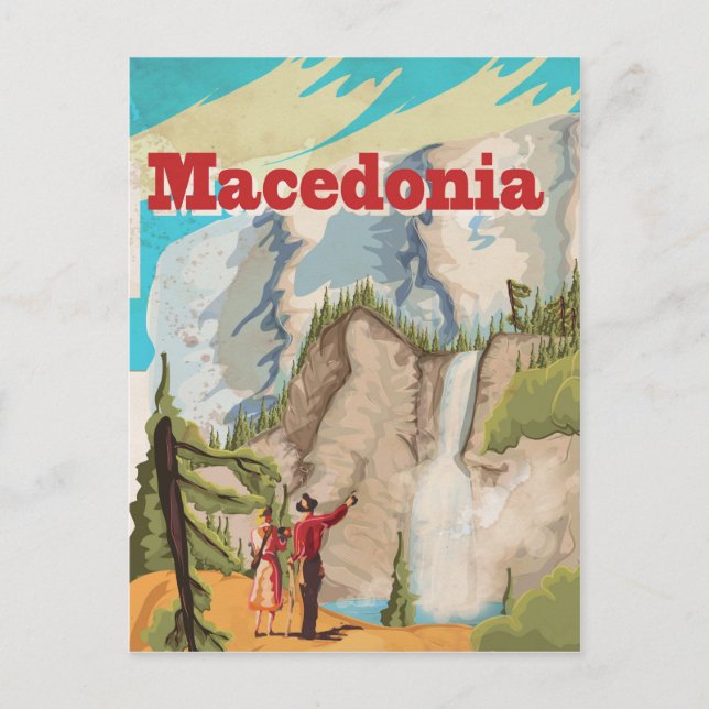 Postal Póster de viaje vintage de Macedonia (Anverso)