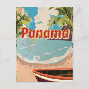 Postal Póster de viaje vintage de Panamá