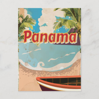 Postal Póster de viaje vintage de Panamá