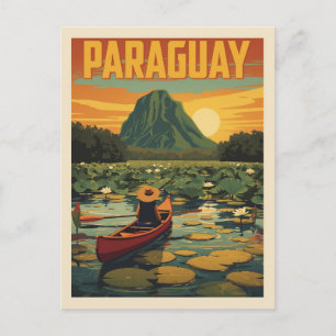 Postal Póster de viaje vintage de Paraguay Naturaleza Lag
