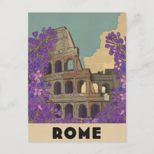 Postal Póster de viaje vintage de Roma