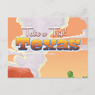 Postal Póster de viaje vintage de Texas