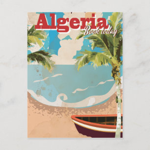 Postal Póster de viaje vintage de vacaciones en Argelia.