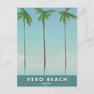 Postal Póster de viaje vintage de Vero Beach Florida