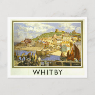 Postal Póster de viaje vintage de Whitby