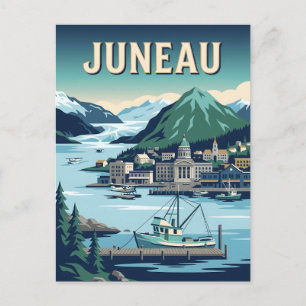 Postal Póster de viaje vintage del glaciar del puerto de 