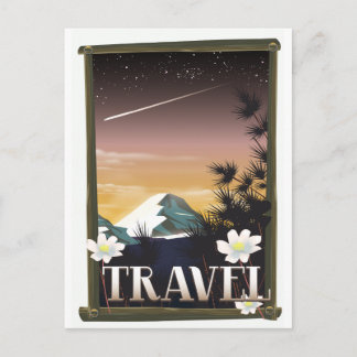 Postal Póster de viaje vintage edición Night Mountain