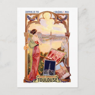Postal Póster de viaje vintage francés Toulouse