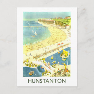 Postal Póster de viaje vintage Hunstanton Inglaterra