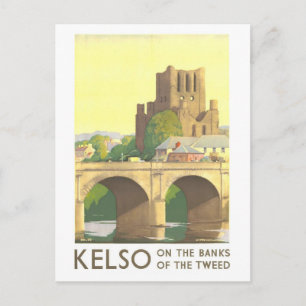 Postal Póster de viaje vintage Kelso Escocia