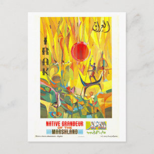 Postal Póster de viaje vintage Marshland Irak