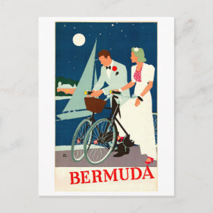 Postal Póster de viaje vintage para Bermudas