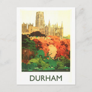 Postal Póster de viaje vintage para Durham en Inglaterra