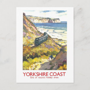 Postal Póster de viaje vintage para la costa de Yorkshire