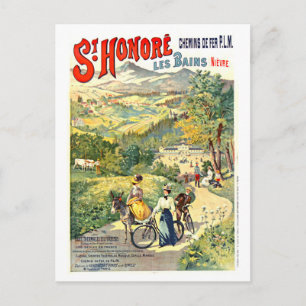 Postal Póster de viaje vintage para Saint-Honoré-les-Bain