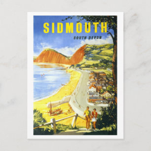 Postal Póster de viaje vintage para Sidmouth en Inglaterr