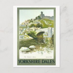 Postal Póster de viaje vintage para Yorkshire Dales