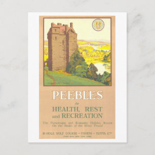 Postal Póster de viaje Vintage Peebles Escocia