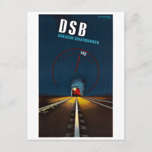 Postal Póster de viaje vintage restaurado de Dinamarca