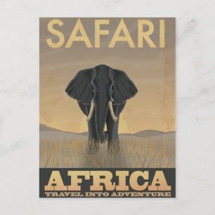 Postal Póster de viaje vintage Safari África