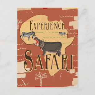 Postal Póster de viaje vintage Safari africano