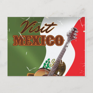 Postal Póster de viaje vintage Visita México