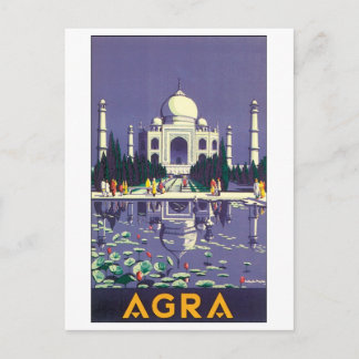 Postal Poster de viajes Agra Vintage