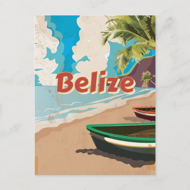 Postal Poster de viajes Belice Vintage (Anverso)