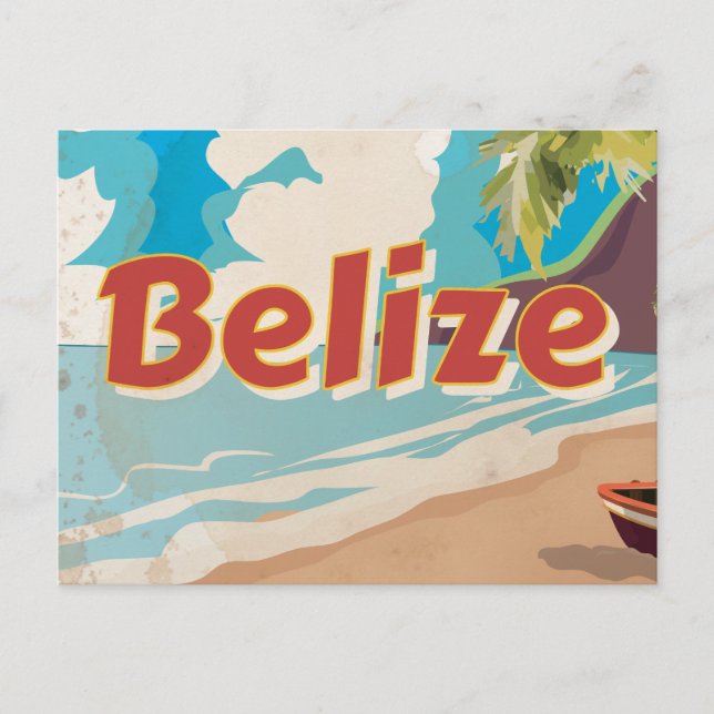Postal Poster de viajes Belice Vintage (Anverso)
