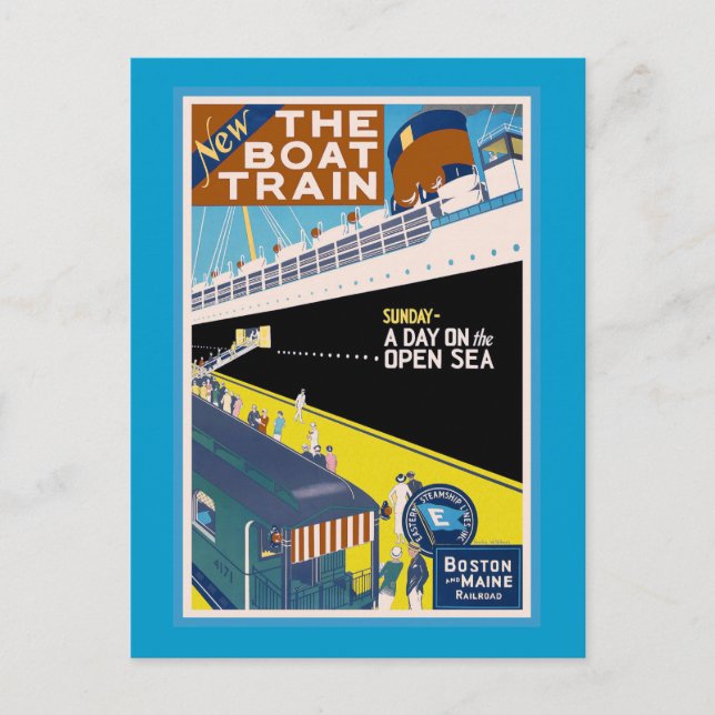 Postal poster de Viajes "Boston y Maine" (Anverso)