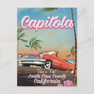 Postal Poster de viajes Capitola California Vintage