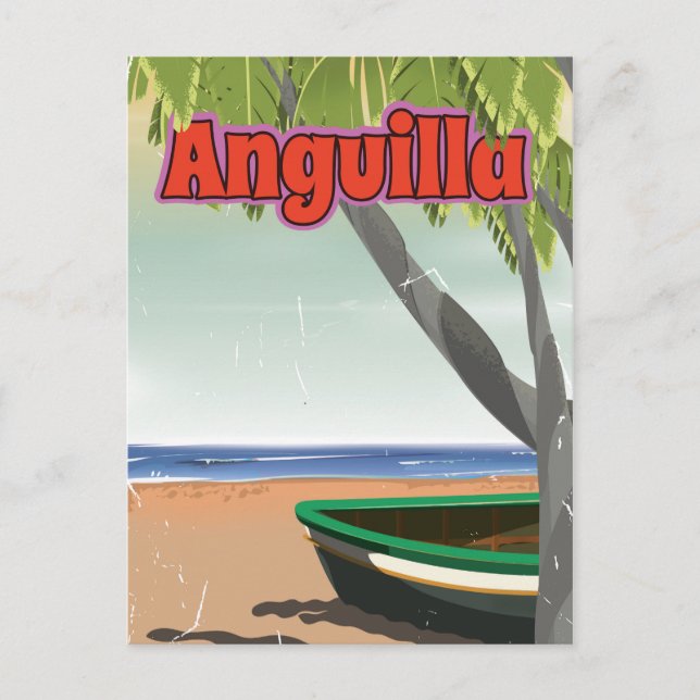 Postal Poster de viajes de Anguila. (Anverso)