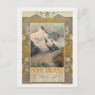Postal Poster de Viajes de Austria Hohe Tauern Vintage 19