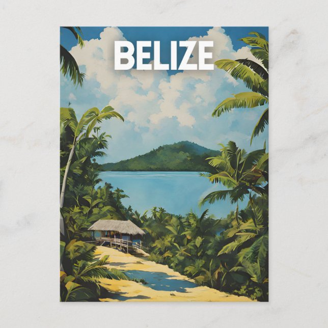 Postal Poster de Viajes de Belice Vintage (Anverso)