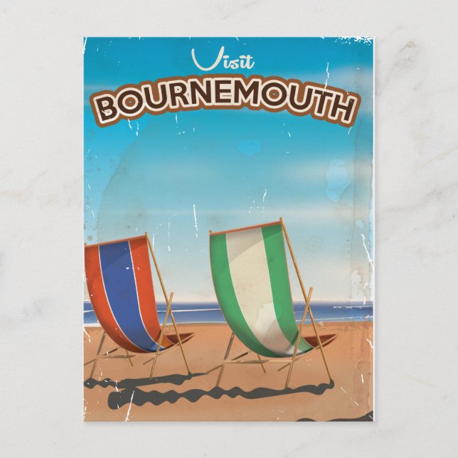 Postal Poster de viajes de Bournemouth vintage (Anverso)