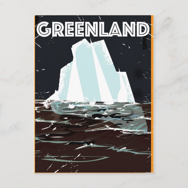 Postal Poster de viajes de cosecha de Groenlandia (Anverso)