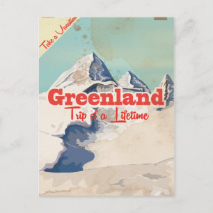 Postal Poster de viajes de cosecha de Groenlandia