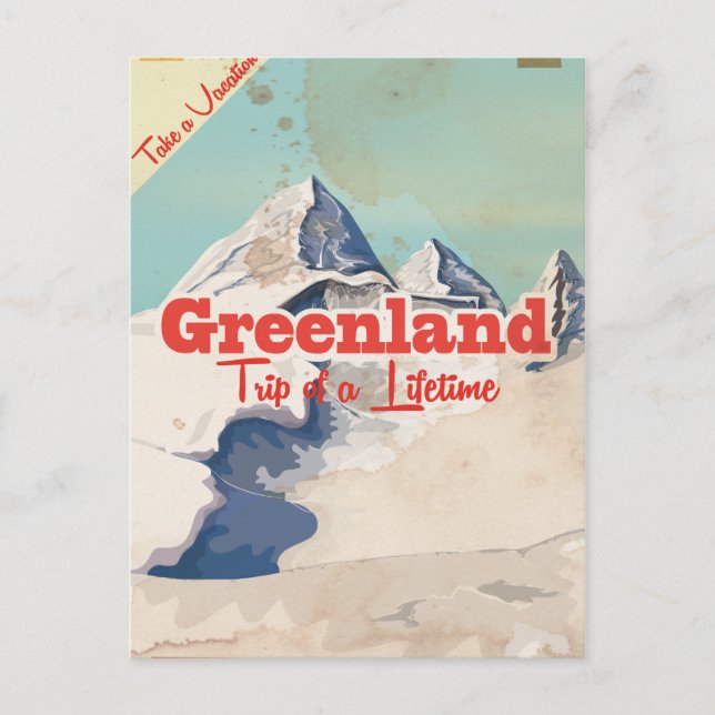 Postal Poster de viajes de cosecha de Groenlandia (Anverso)